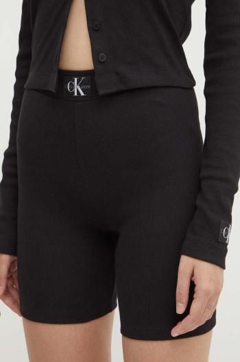 Kraťasy Calvin Klein Jeans dámské, černá barva, hladké, high waist, J20J223601