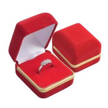 Šperky4U Dárková krabička na prsten - semiš červený - KR0005-R/R
