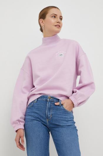 Mikina Lee dámská, růžová barva, s aplikací