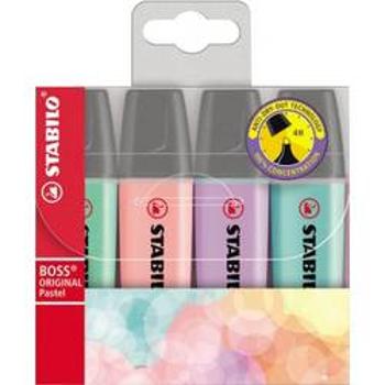 Stabilo zvýrazňovač textu STABILO BOSS® ORIGINAL PASTELL 70/4-2 4 ks/bal. různé barvy tříděné 2 mm, 5 mm 4 ks