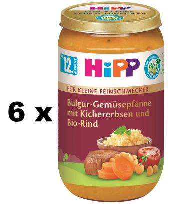 HiPP Malý Gurmán BIO Bulgur se zeleninou a cizrnou a hovězím masem od 12. měsíce, 6 x 250 g