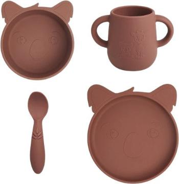 Nuuroo Lykke Silikonový Jídelní set Koala - Mahogany 4 ks