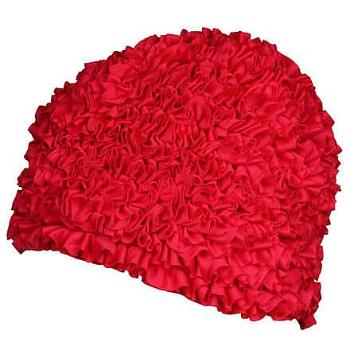 Ruffle koupací čepice červená