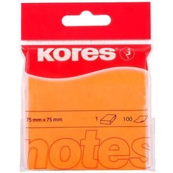 KORES 75 x 75 mm, 100 lístků, oranžový neon (47074)