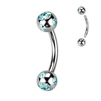 Šperky4U Piercing do obočí - kulička s kamínky - OB01093-Q