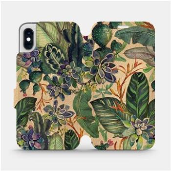 Flip pouzdro na mobil Apple iPhone XS - VP05S Sukulenty (5903516771370)