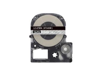 Epson LC-ST24SW, 24mm x 8m, bílý tisk / průhledný podklad, kompatibilní páska