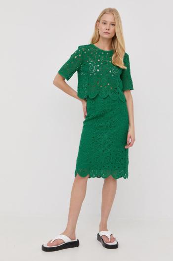 Sukně MAX&Co. zelená barva, midi, jednoduchý