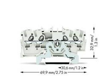 Svorka stínění WAGO 2001-1408, pružinová svorka, 4.20 mm, bílá, 100 ks