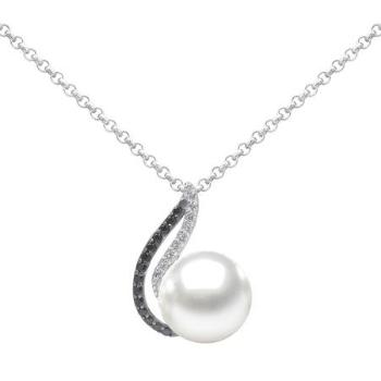 Silvego Stříbrný náhrdelník Agnes s bílou perlou a brilliance zirconia GRP19111PW