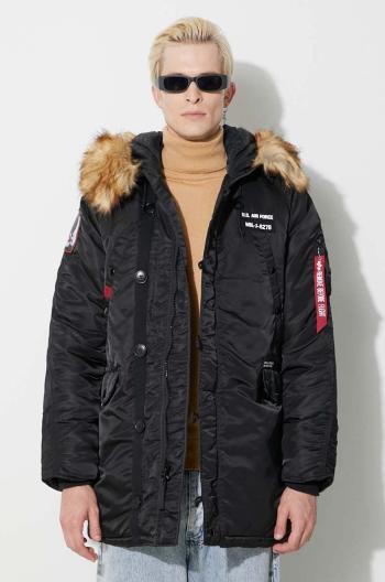 Parka Alpha Industries N3B Airborne pánská, černá barva, zimní, 188141.03