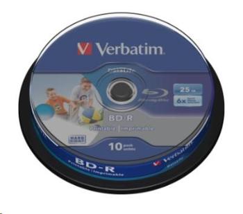 VERBATIM BD-R SL Datalife (10-pack)Blu-Ray/Spindle/6x/25GB Wide Printable