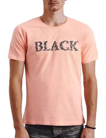 Broskvové tričko s nápisem black vel. L