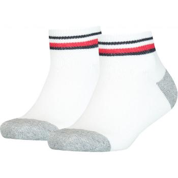 Tommy Hilfiger KIDS ICONIC SPORTS QUARTER 2P Dětské ponožky, bílá, velikost 35-38