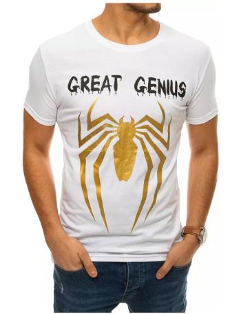 Bílé pánské tričko s potiskem pavouka vel. 2XL