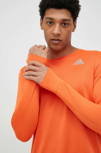Běžecké triko s dlouhým rukávem adidas Performance Own the Run oranžová barva