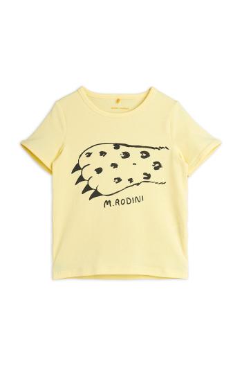 Dětské tričko Mini Rodini žlutá barva, s potiskem