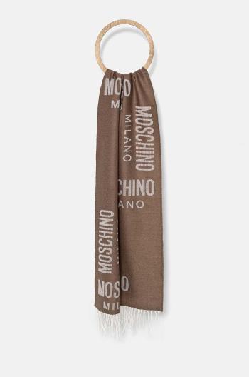 Šála Moschino hnědá barva, M5805 50234