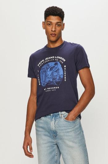 Tričko Pepe Jeans pánské, tmavomodrá barva, s potiskem