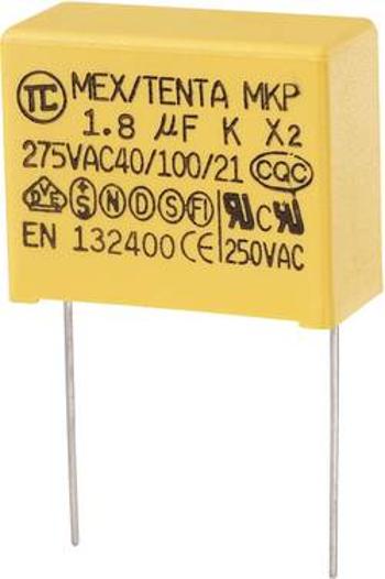 Foliový kondenzátor MKP, 1,8 µF, X2 275 V/AC, 10 %, 32 x 14 x 25 mm