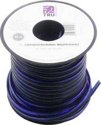 Reproduktorový kabel TRU COMPONENTS 1565745, 2 x 0.80 mm², modrá, černá, 30 m