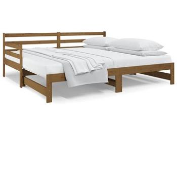 Výsuvná postel medově hnědá 2× (80 × 200) cm masivní borovice, 814702 (814702)