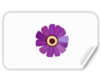 Samolepky obdelník - 5 kusů Květina