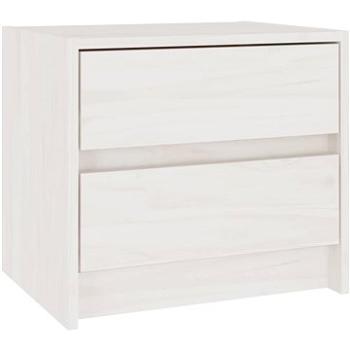 SHUMEE Noční stolek bílý 40 × 30,5 × 35,5 cm masivní borové dřevo, 808075 (808075)