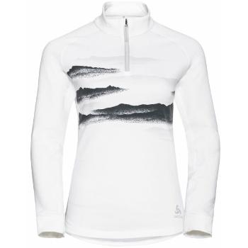 Odlo MID LAYER 1/2 ZIP BERRA GRAPHIC Dámská mikina, bílá, velikost XS