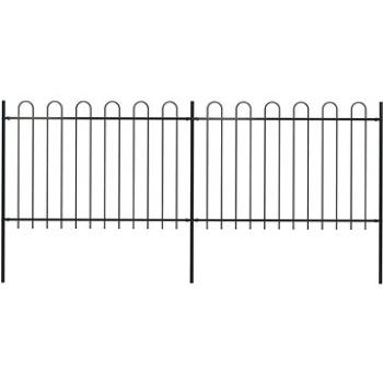 Zahradní plot s obloučky ocelový 3,4×1,2 m černý 277666