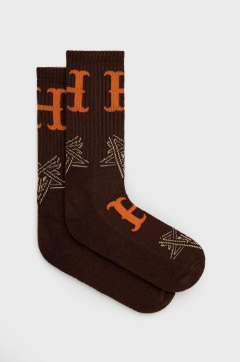 Ponožky HUF X Trasher pánské, hnědá barva