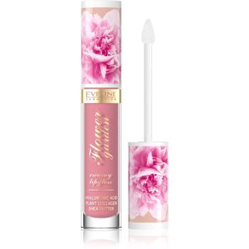 Eveline Cosmetics Flower Garden krémový lesk na rty s kyselinou hyaluronovou odstín 01 Delicate Rose 4,5 ml