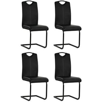 Konzolové jídelní židle 4 ks černé umělá kůže (246194)