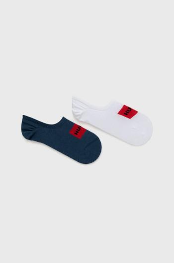 Ponožky HUGO (2-pak) pánské, tmavomodrá barva