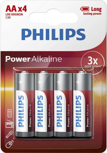 Philips Baterie Powerlife tužková LR6 AA 4ks