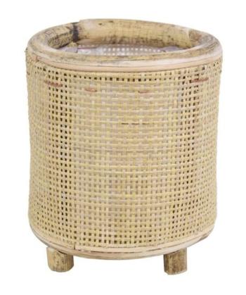 Kulatý bambusový květináč na nožičkách Bamboo - Ø17*18 cm 303141