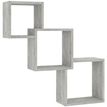 Nástěnné police kostky betonově šedé 84,5x15x27 cm dřevotříska