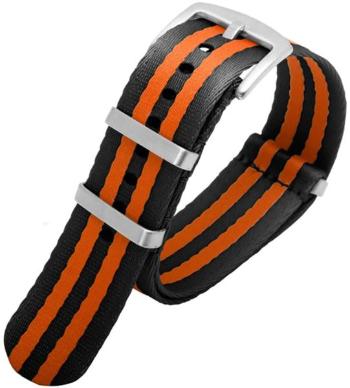 Řemínek NATO Sports proužky, černo-oranžový 20 mm - 20 mm