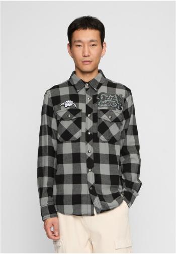 Brandit Ozzy Checkshirt Long Sleeve black/charcoal - L