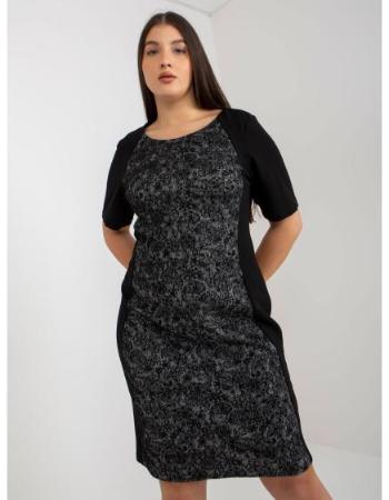 Dámské šaty s krátkými rukávy elegantní plus size SUZETTE černé 