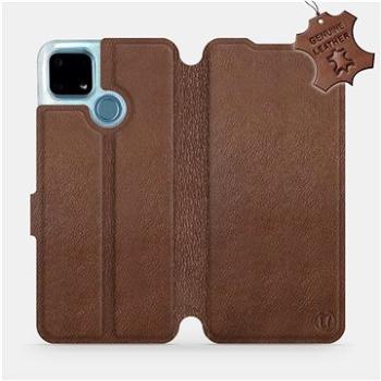 Kožené flip pouzdro na mobil Realme 7i - Hnědé -  Brown Leather (5903516588145)