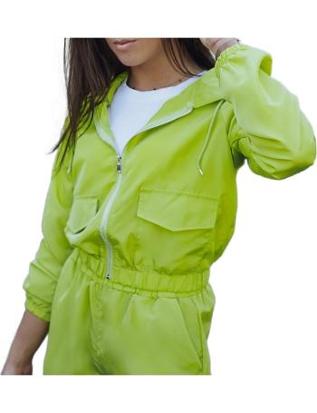 Limetková dámská lehká bunda s kapucí vel. L/XL