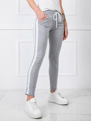 DÁMSKÉ SVĚTLE ŠEDÉ SPORTOVNÍ KALHOTY RV-DR-5407.88-LIGHT GREY Velikost: XL