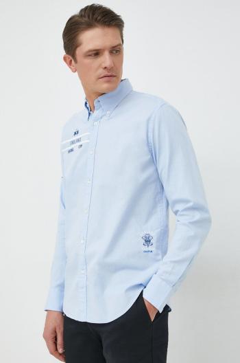 Bavlněné tričko La Martina regular, s límečkem button-down