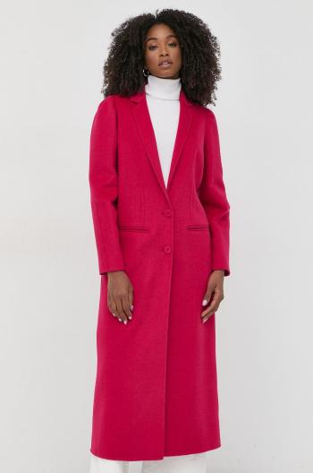Vlněný kabát Twinset červená barva, přechodný