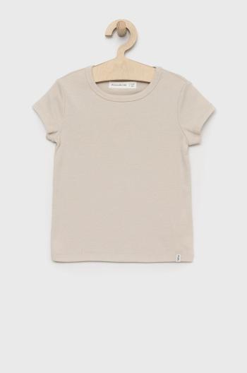 Dětské tričko Abercrombie & Fitch béžová barva