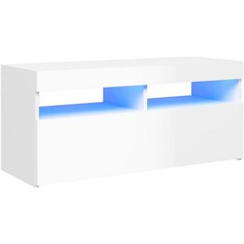 SHUMEE s LED osvětlením bílý s vysokým leskem 90 × 35 × 40 cm (804388)