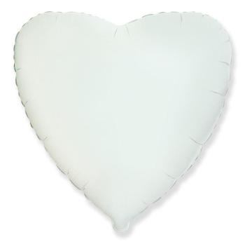 Balón foliový 45 cm Srdce bílé - Flexmetal