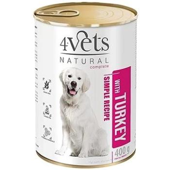 4Vets NATURAL SIMPLE RECIPE s krůtí 400g konzerva pro psy (40647)