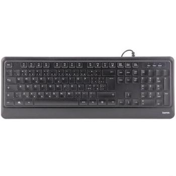 HAMA klávesnice KC-550/ drátová/ podsvícená/ USB/ CZ+SK/ černá, 182671